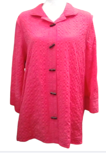 Plain Textured Buttoned Top