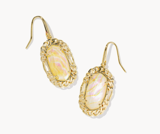 Dani Gold Figaro Frame Drop Earrings