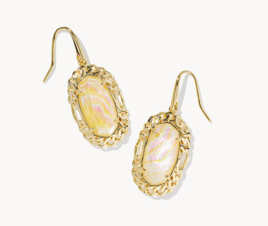 Dani Gold Figaro Frame Drop Earrings
