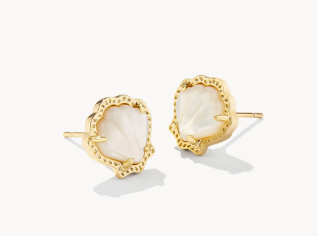 Brynne Shell Gold Stud Earrings
