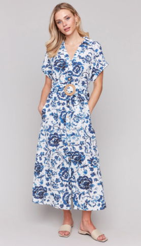 Floral Print Cotton Maxi Dress