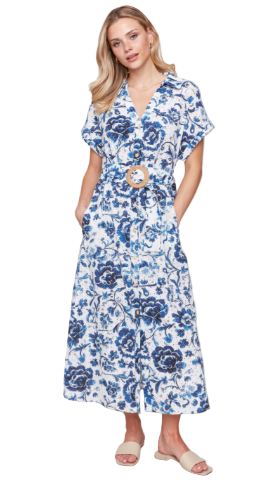 Floral Print Cotton Maxi Dress