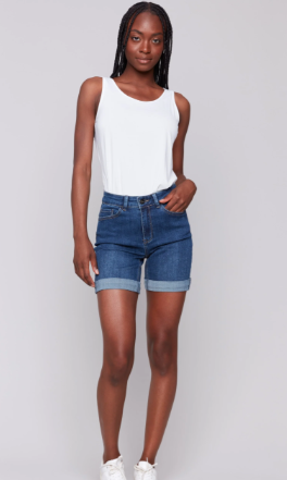 Rolled Cuff Denim Shorts