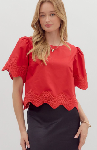 Solid short sleeve pullover top
