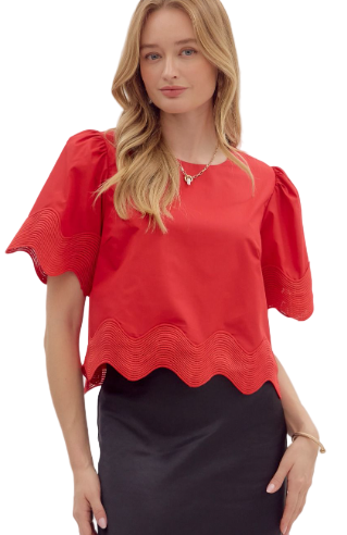 Solid short sleeve pullover top