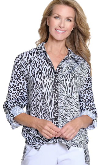 Mixed Print Woven Shirt