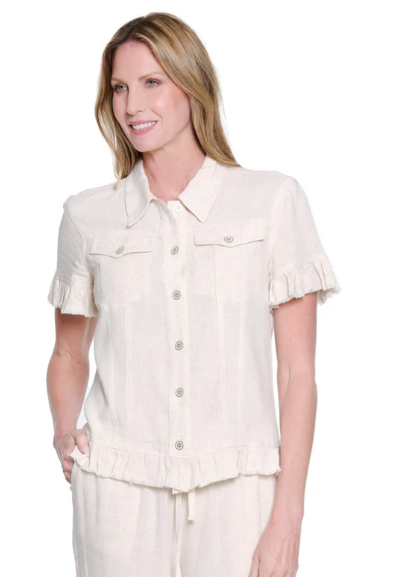 Ruffle Hem Jean Jacket