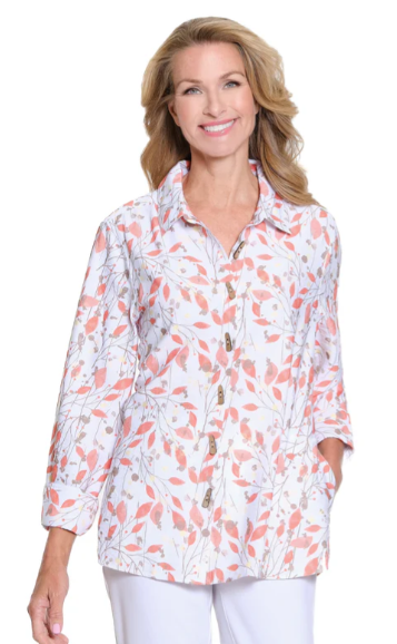 Printed Woven Button-Front Shirt