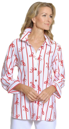 Bow Print Woven Shirt
