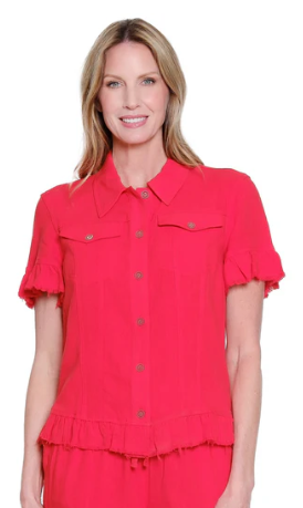 Ruffle Hem Jean Jacket