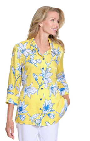 Floral Print Shimmer Shirt
