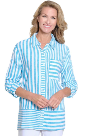 Striped Linen Blend Shirt