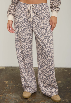Cheetah Print Drawstring Pants