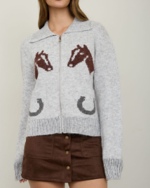 Western Horse Knit Cardigan