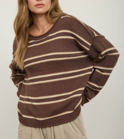 Relaxed Striped Knit Sweater