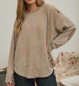 Textured Relaxed Fit Knit Top