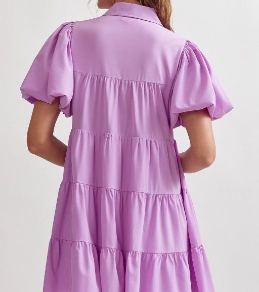 Tiered Mini Dress- Lavender