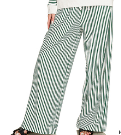 Striped Wide-Leg Pants