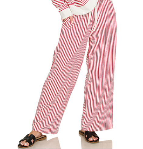 Striped Wide-Leg Pants