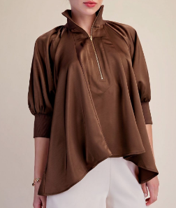 High Neck Puff Sleeve Top