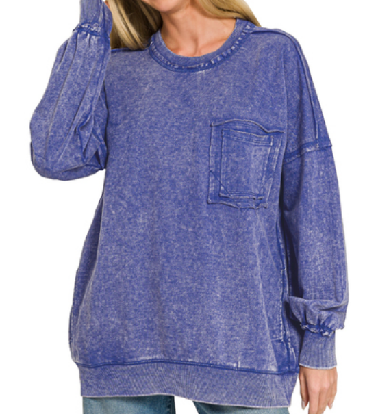 Mineral Wash Front Pocket Pullover