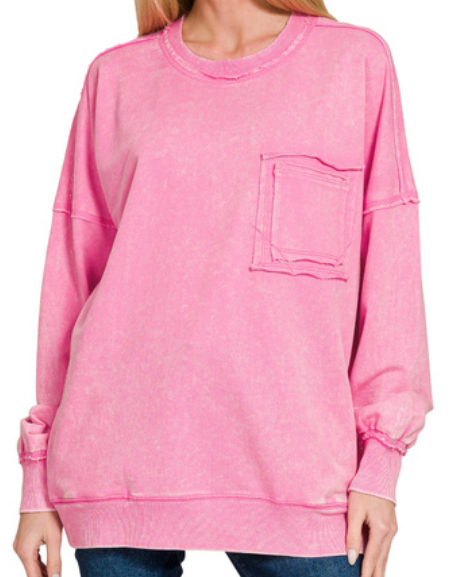 Mineral Wash Front Pocket Pullover
