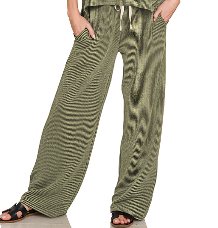 Relaxed Ribbed Pants