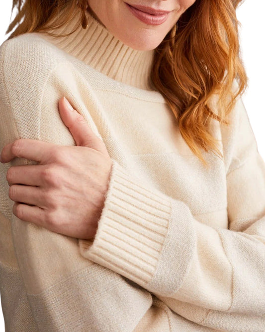 Tribal Shiny Mock Neck Pullover Sweater