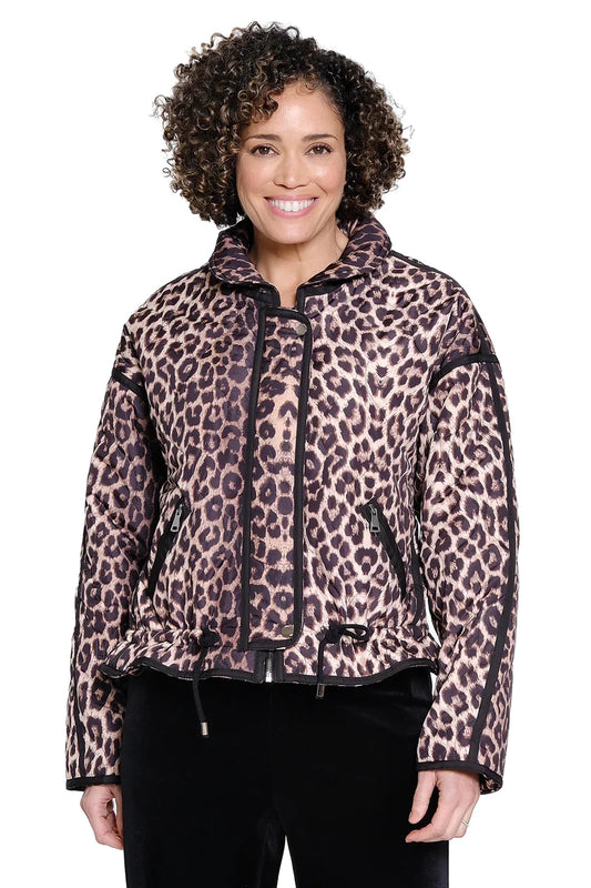 Animal Print Quilted Jacket - Neutral Animal Print