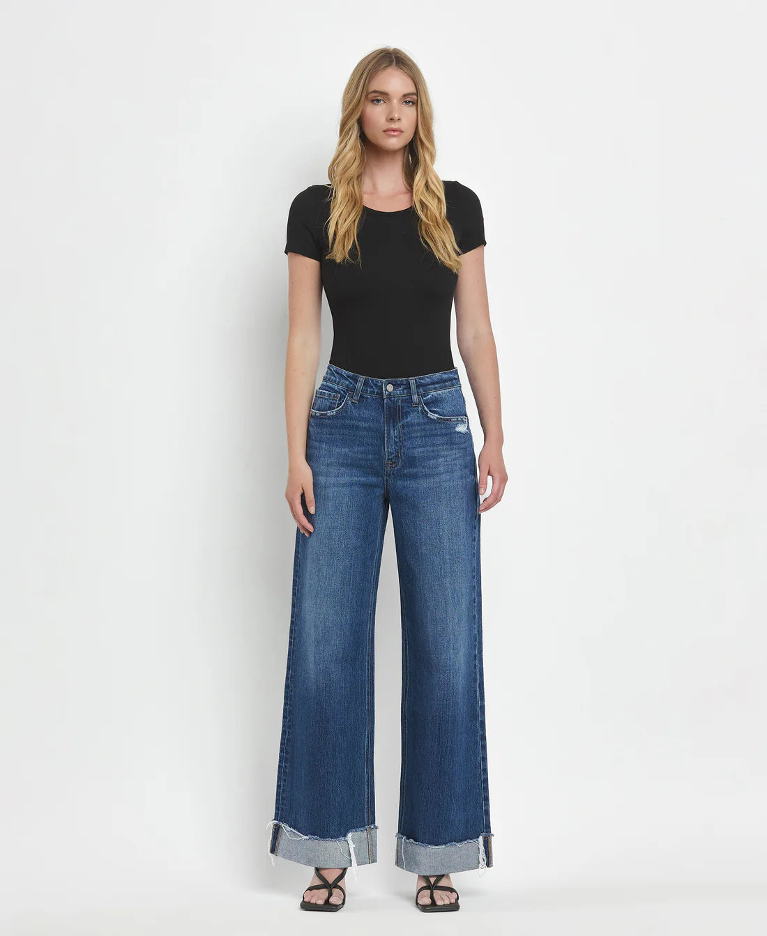 Brilliance - Super High Rise Cuffed Baggy Wide Leg Jeans