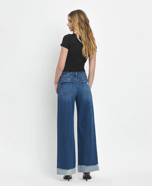 Brilliance - Super High Rise Cuffed Baggy Wide Leg Jeans