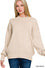 Wide neckband drop shoulder sweater