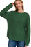 !Hi-low long sleeve round neck waffle sweater