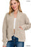 Washed dropped shoulder cardigan w side pockets