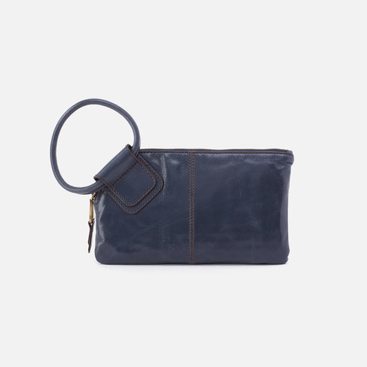 Sable Polished Leather Wristlet