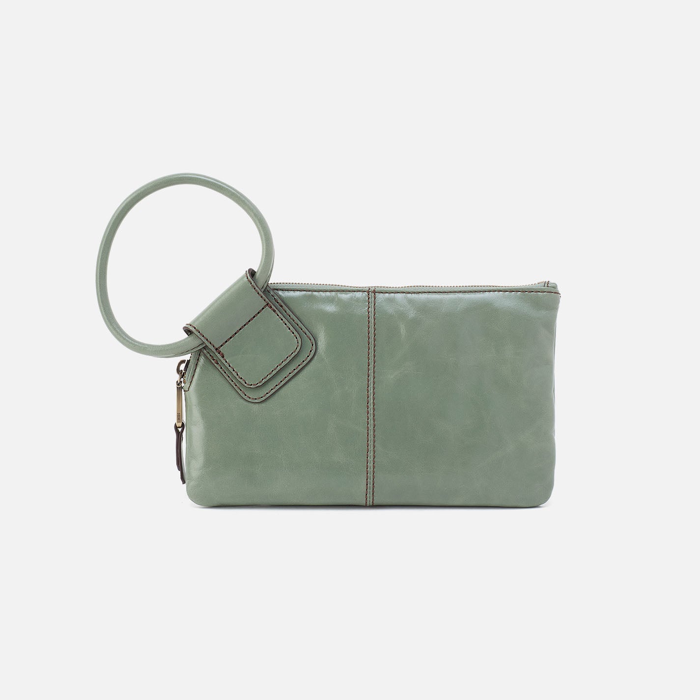 Sable Polished Leather Wristlet