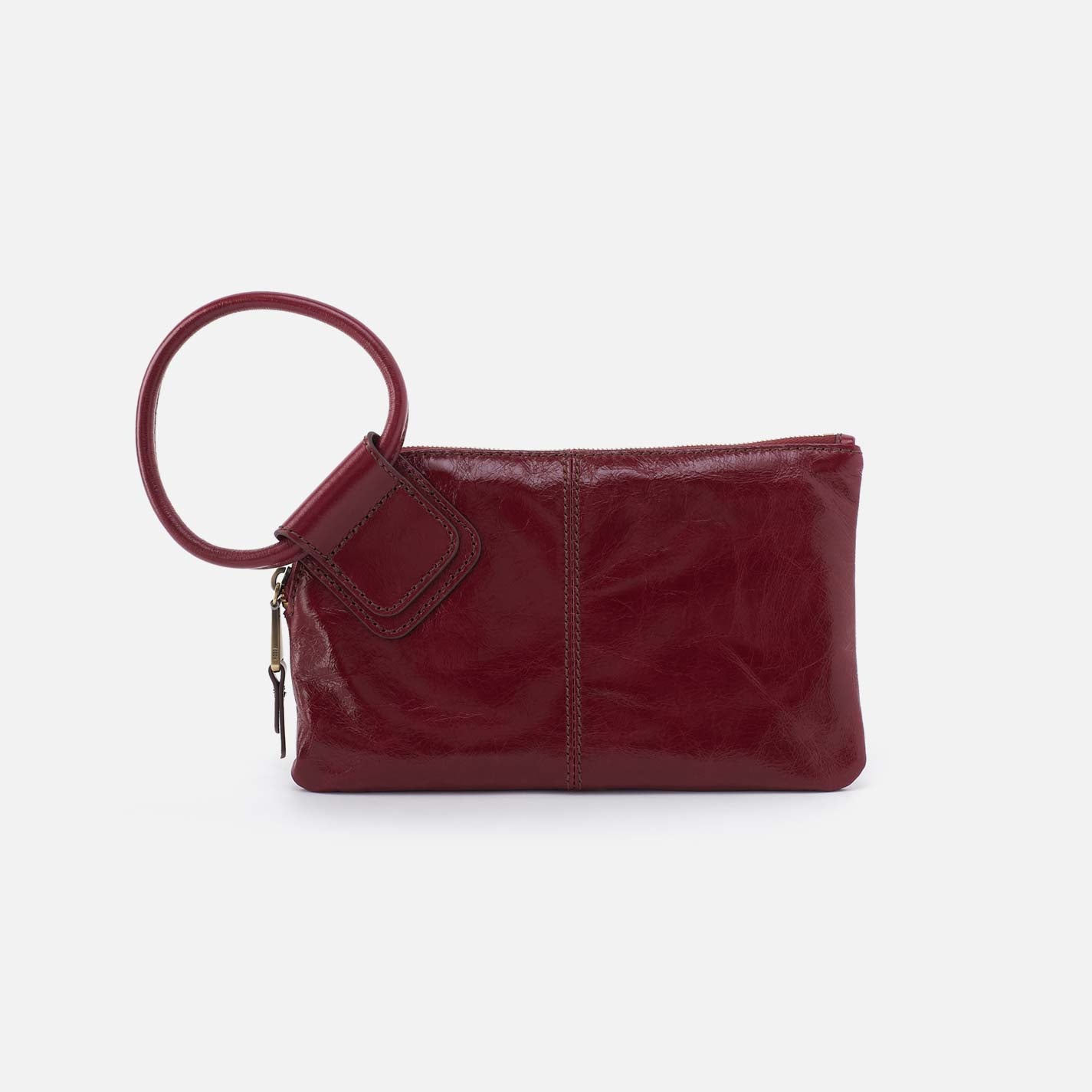 Sable Polished Leather Wristlet