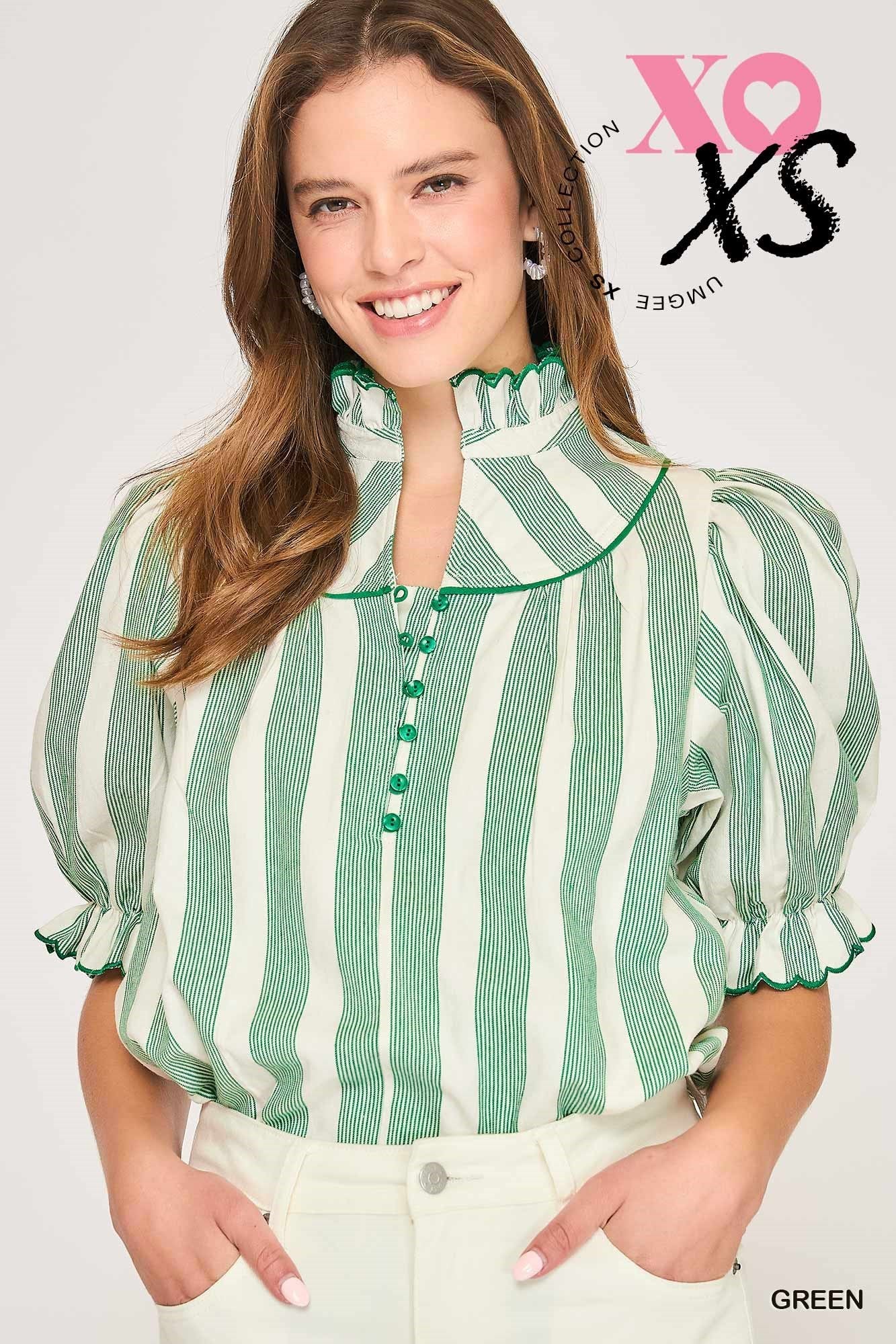 Stripe Ruffle Top