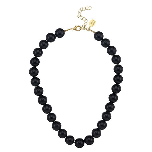 Classic Black Beaded Statement Necklace