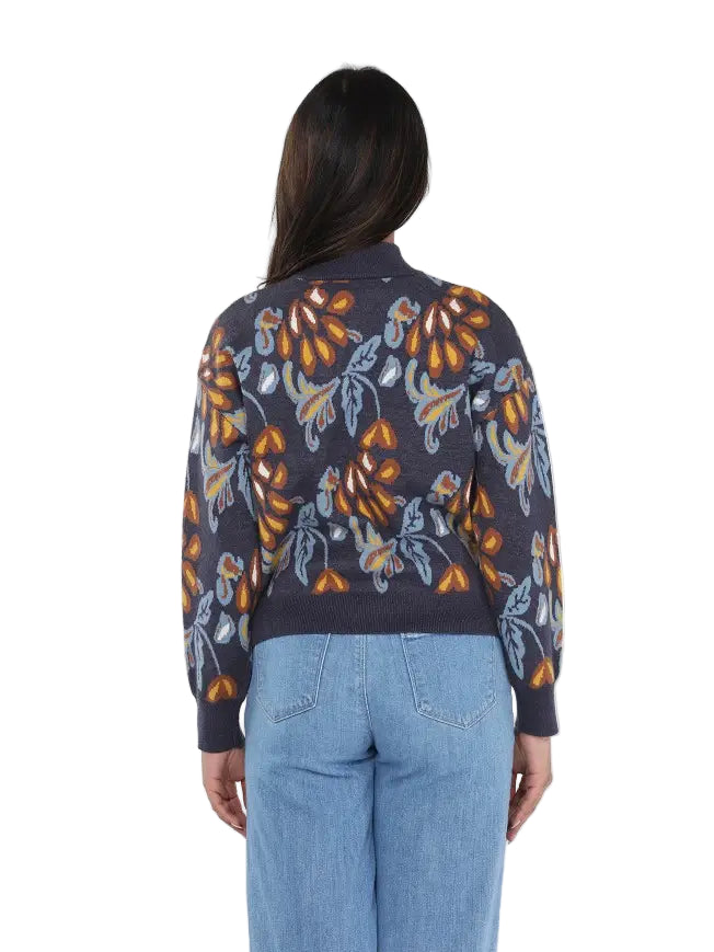 The Rosalie Floral Quarter Zip