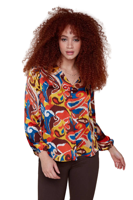 Renuar Multicolor Rust Blouse