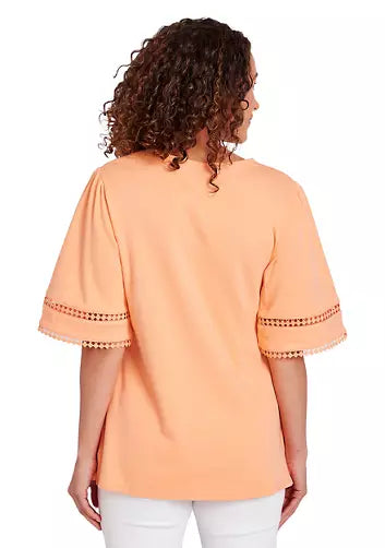 Knit Interlock Cotton Top - Cantalope