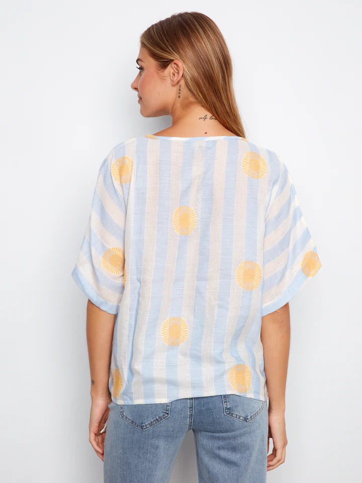 Stripped Dolman Top with Side tie