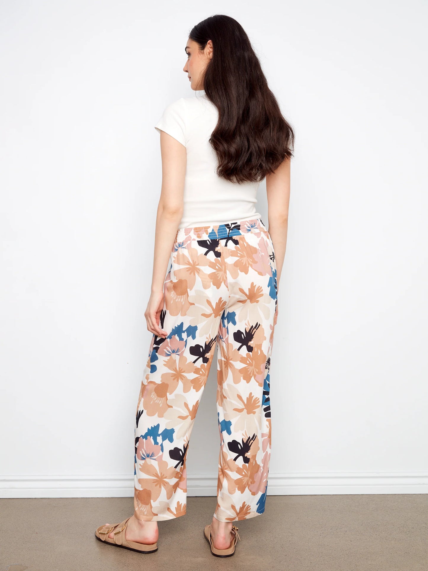 Flowy Pullon On Pants With Attached Belt And Pockets