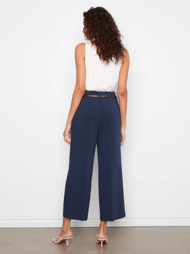 Cropped Dressy Belted Pants
