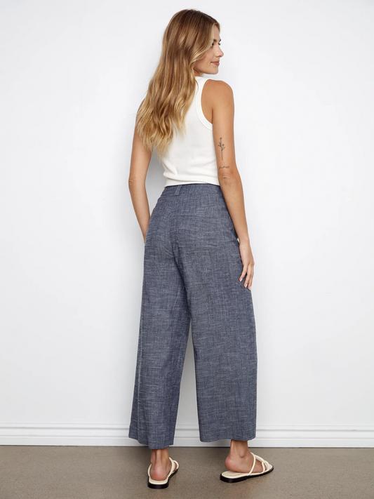 Wide Leg Trousers with Linen