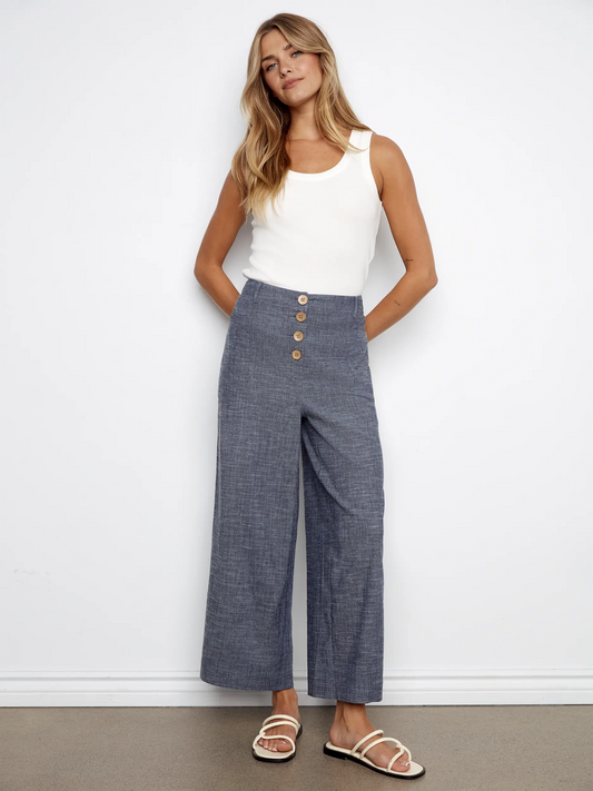 Wide Leg Trousers with Linen