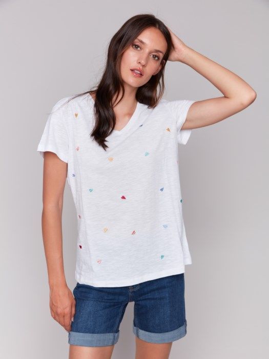 Embroidered Front Tee ~ C1231E-075B