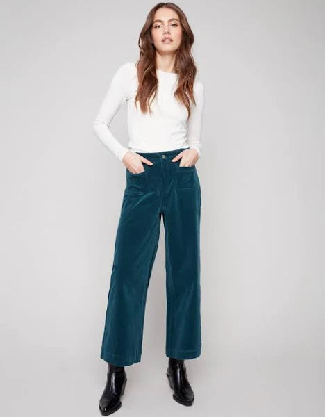 Charlie B  Corduroy Patch Pocket Flare Pants