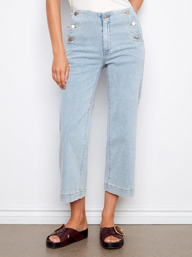 Carolyn- Wide Leg Button Jean